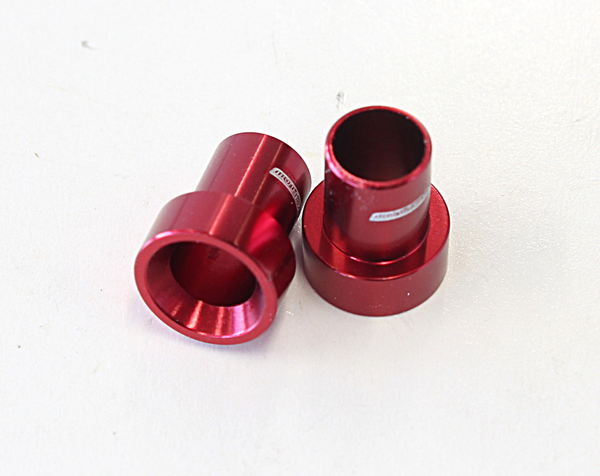 -3AN to 3/16" Aluminium Tube Sleeve - Red Finish Sold As APair. Suits Aeroflow, Moroso &Russell Tubing