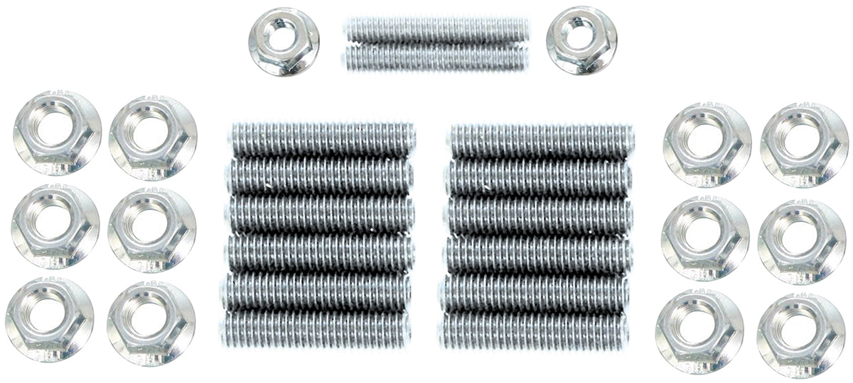 GM LS Oil Pan Stud Kit M8 and M6 Steel Studs and Nuts, Pack of 14.