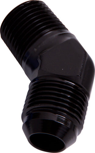 45° NPT to Male Flare Adapter 1/8" to -3AN Black Finish