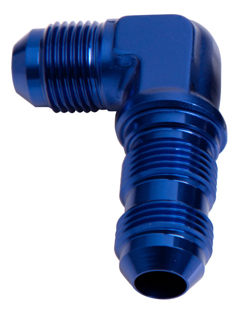 90° AN Bulkhead -8AN Blue Finish