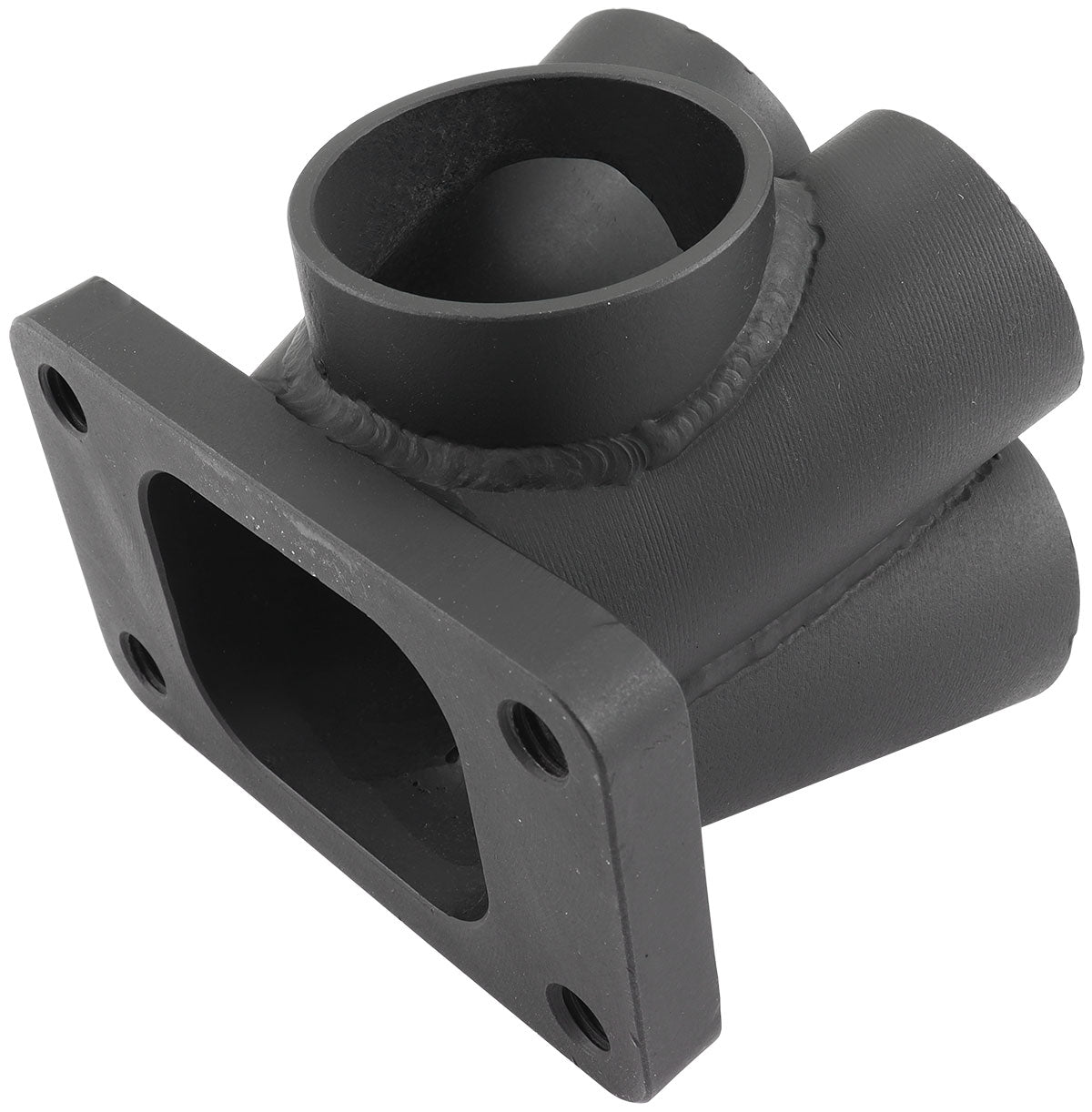 Aeroflow 4 into 1 Round Turbo Merge Collector with 1-5/8" Tube Size, T3 Single Entry Flange 50mm Wastegate Hole, One Piece Cast 304