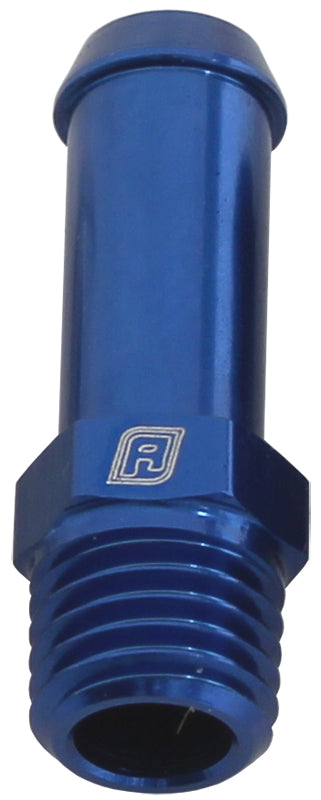 Male NPT to Barb Straight Adapter 1/16" to 1/4" Blue Finish