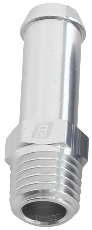Male NPT to Barb Straight Adapter 1/16" to 1/4" Silver Finish