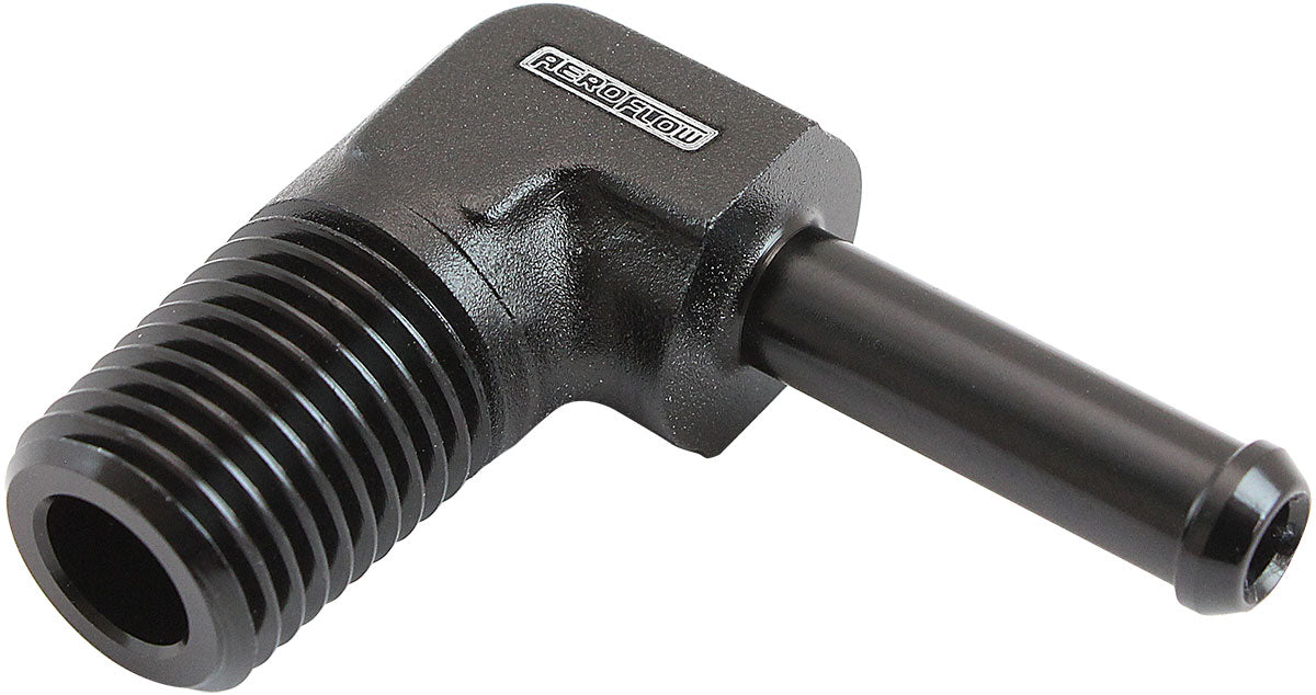 Male NPT to Barb 90 Degree Adapter 1/4" to 1/4" Black Finish