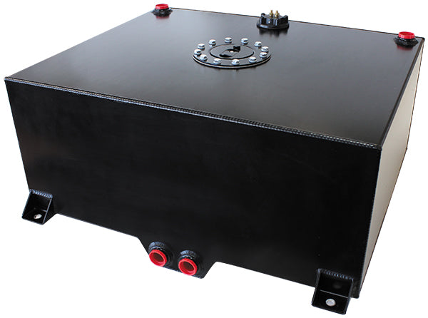 Aluminium 25 Gallon (95L) Fuel Cell with Cavity/Sump & Fuel Sender (Black) 25-1/4" L x 24-3/8" W x 10-1/4" H (64cm x 62cm x 26cm)