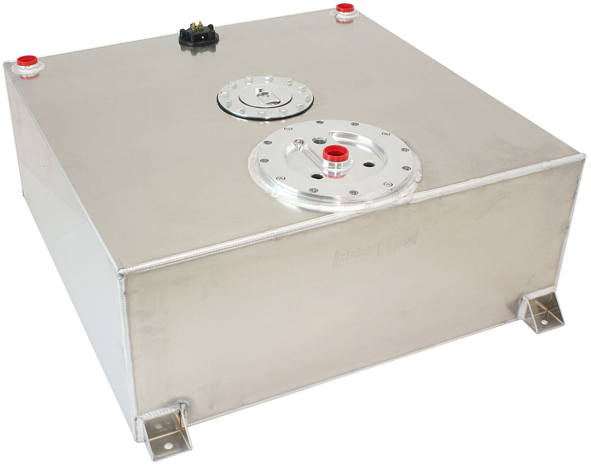 Aluminium 100 Liter (26 Gal) Fuel Cell Flat Bottom Triple 40mm Pump Hanger & Fuel Sender 25-19/32" L x 25-19/32" W x 10-1/4" H (650mm L x 650mm W x 260mm H)