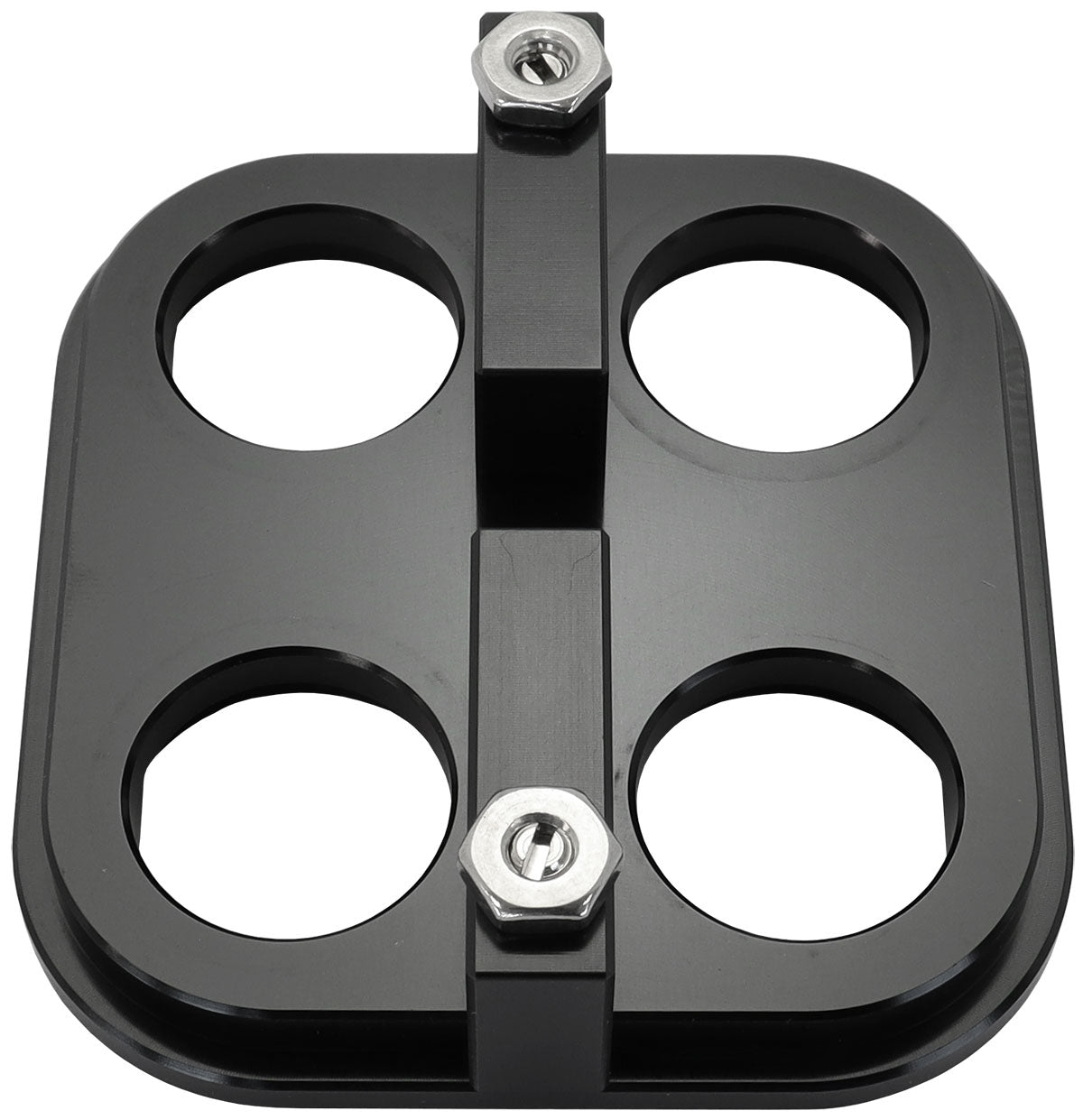 Universal Modular 4-Port Square Billet Bulkhead Plate Black Finish