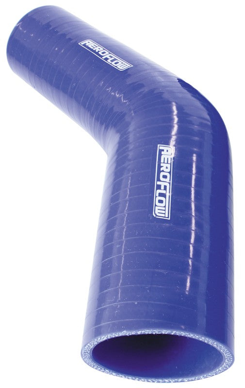 Gloss Blue 45° Silicone Reducer / Expander Hose 3-3/4" (95mm) to 3" (76mm) I.D 5mm Wall Thickness, 140mm Leg