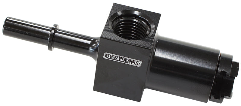 Push-On 3/8" Female to Male EFI Fuel Fitting - Black With 1/8" NPT and -8 ORB Ports