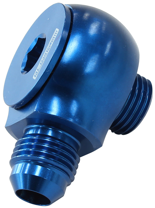 90° Low Profile -6ORB to -6AN Male Adapter Blue Finish
