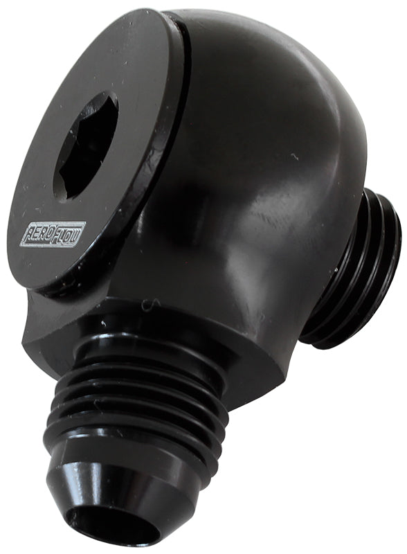 90° Low Profile -10ORB to -8AN Male Adapter Black Finish
