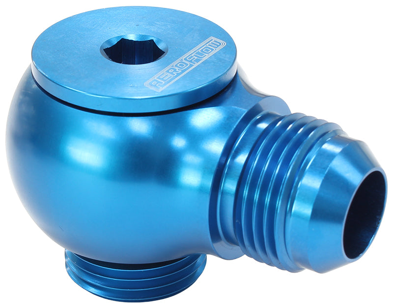 90° Low Profile -12ORB to -12AN Male Adapter Blue Finish