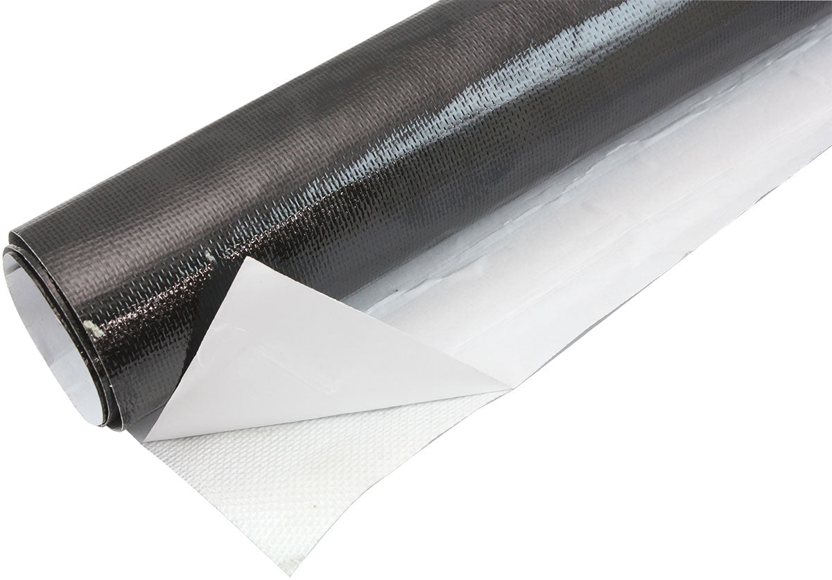 Heat Barrier 12" x 12" Sheet - Black Finish Adhesive backed aluminised surface reflects up to 2000°F radiant heat