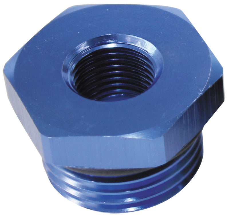 ORB Port Reducer -8ORB to 1/8" Blue Finish.