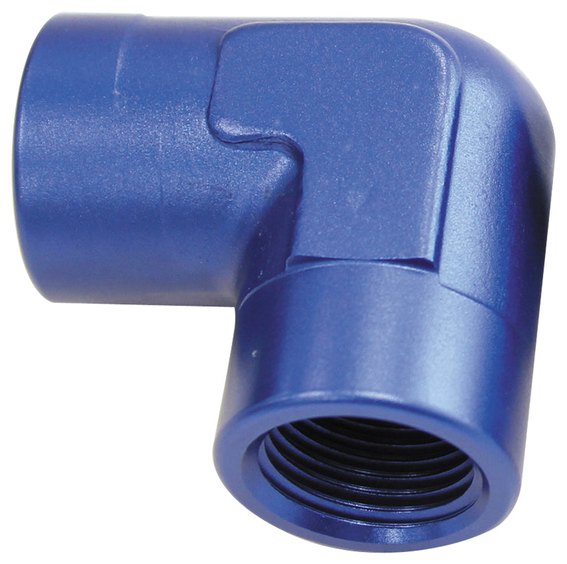 90° NPT Female Adapter - 3/8" Blue Finish