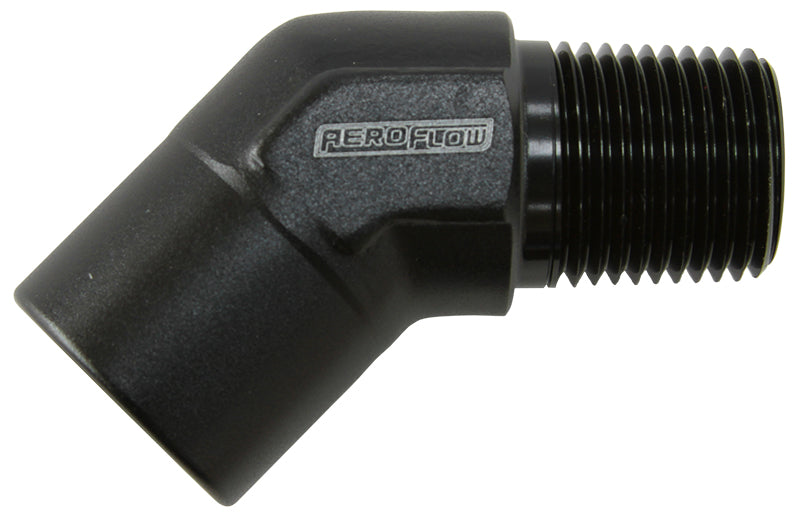 45° NPT Female to Male NPT Fitting 1/4" Black Finish