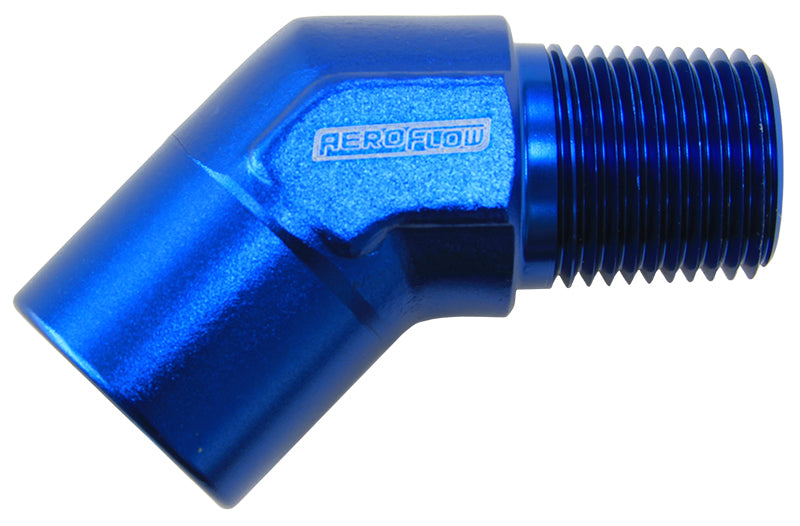 45° NPT Female to Male NPT Fitting 3/8" Blue Finish