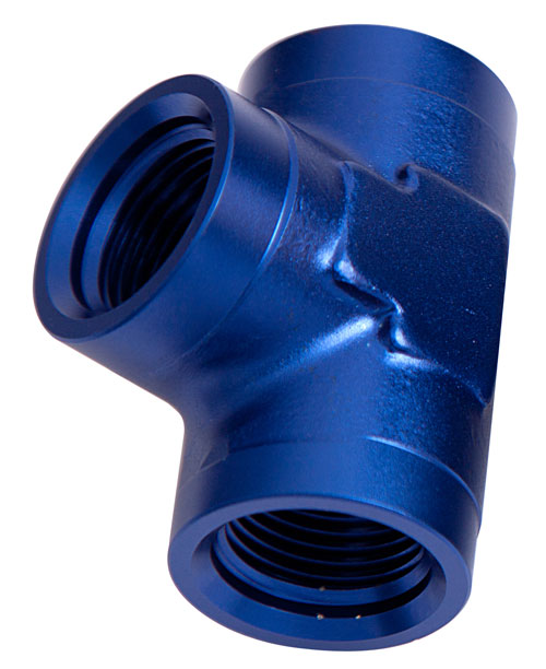 NPT Female Pipe Tee 1" Blue Finish