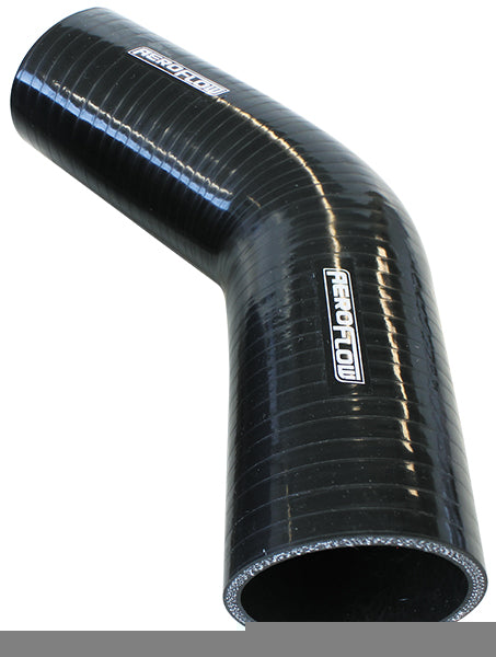 Gloss Black 45° Silicone Elbow Hose 5/8" (16mm) I.D 3-Ply, 11/64" (4.5mm) Wall Thickness, 5-45/64" (145mm) Leg