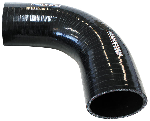 Gloss Black 90° Silicone Elbow Hose 5" (127mm) I.D 4-Ply, 5.3mm Wall Thickness, 150mm Leg
