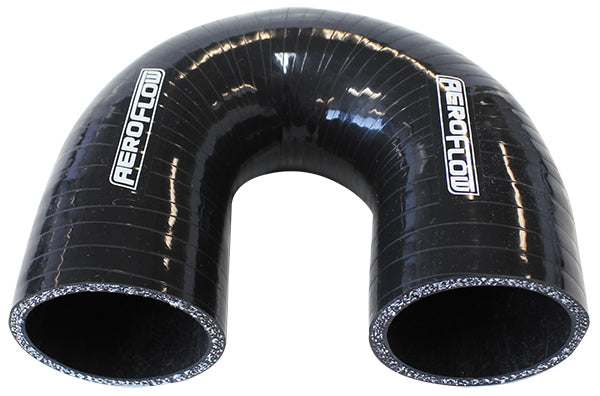 Gloss Black 180° Silicone Elbow Hose 2" (51mm) I.D 4-Ply, 5.3mm Wall Thickness, 100mm Leg