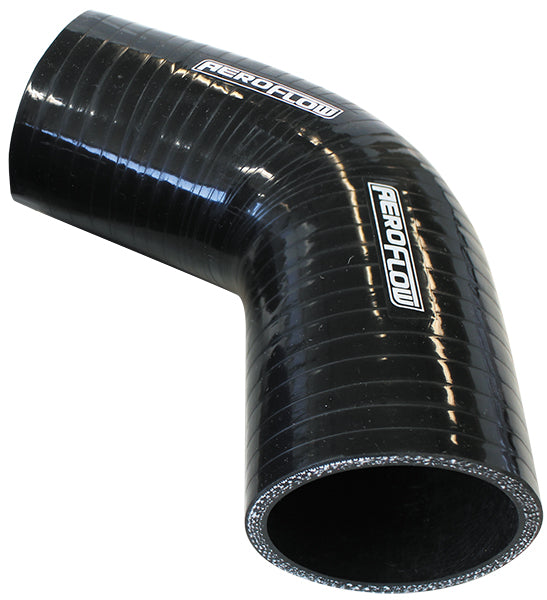Gloss Black 67° Silicone Elbow Hose 2-1/2" (63mm) I.D 4-Ply, 13/64" (5.3mm) Wall Thickness, 4-59/64" (125mm) Leg