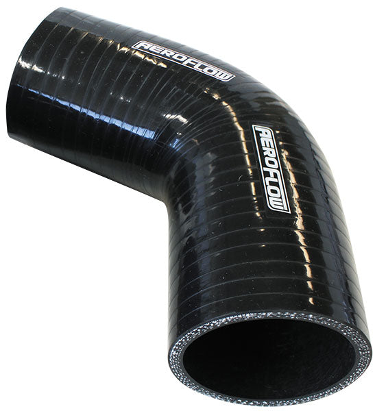 Gloss Black 67° Silicone Elbow Hose 3-1/8" (79mm) I.D 4-Ply, 13/64" (5.3mm) Wall Thickness, 4-59/64" (125mm) Leg