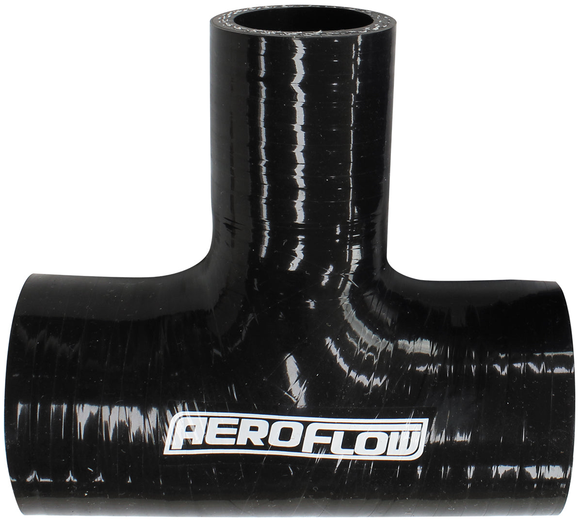 Gloss Black Silicone Tee Hose 2-3/4" (70mm) Run I.D to 1-3/8" (35mm) Side I.D 5mm Wall Thickness, 100mm Run Length, 51mm Side Leg