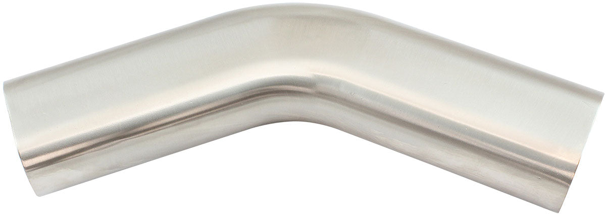 Aeroflow Stainless Steel 3-1/2" Oval Tube, 45 Degree Angle 2-7/16" H x 4" W, 1/16" Wall