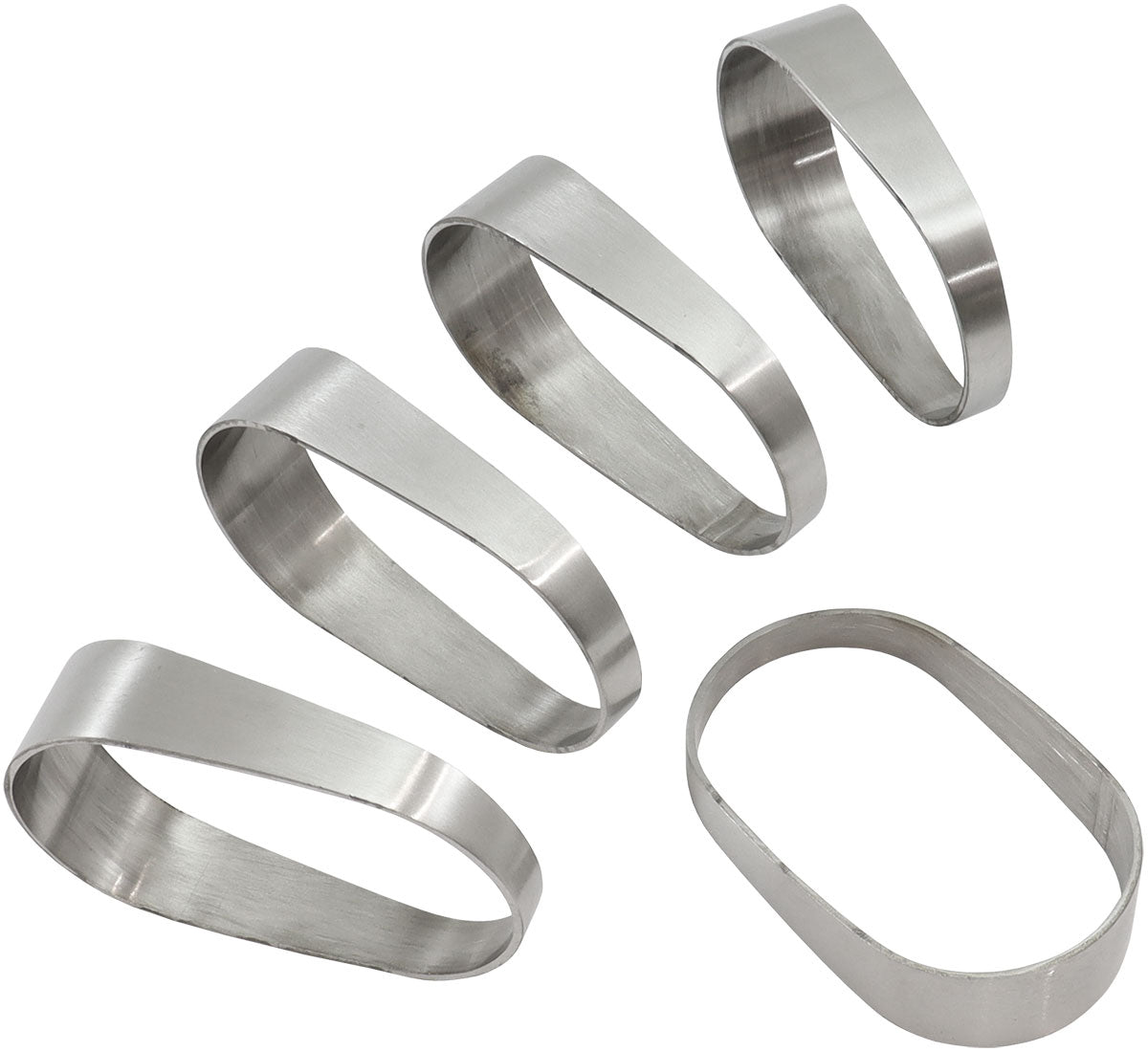 Aeroflow Stainless Steel 2-1/2" Oval Horizontal Pie Cuts - Pack of 5 1-7/8" H x 3" W, 1/16" Wall