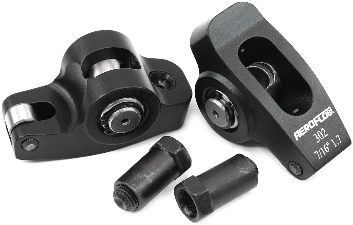 Aeroflow Small Block Ford Windsor 289-351 Aluminium Roller Rocker Set 7/16" Stud Mount, 1.7 Ratio, Set of 2