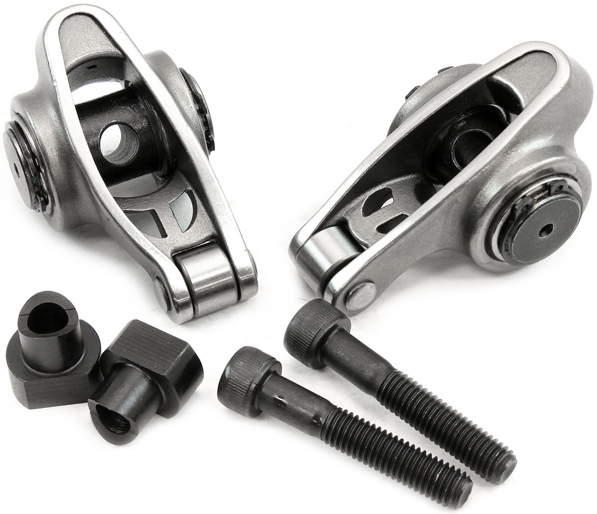 Aeroflow GM LS Stainless Steel Roller Rocker Set M8 Stud Mount, 1.70 Ratio, Set of 2, Suit Rectangle Port Cylinder Heads
