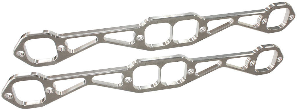 SB Chev 1-3/4" Square Port Header Flange StainlessSteel, Sold as a Pair