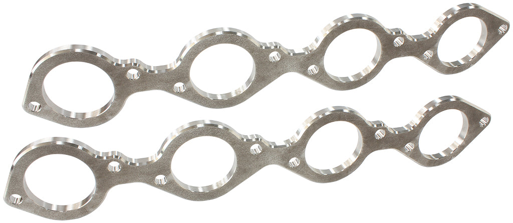 BB Chev 2-1/4" Round Port Header Flange StainlessSteel, Sold as a Pair