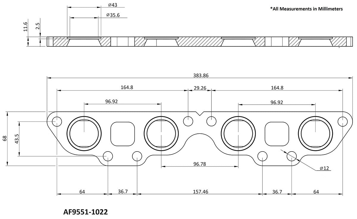 Nissan SR20 Mild SteelHeader Flange CNC Machined, Sold Individually