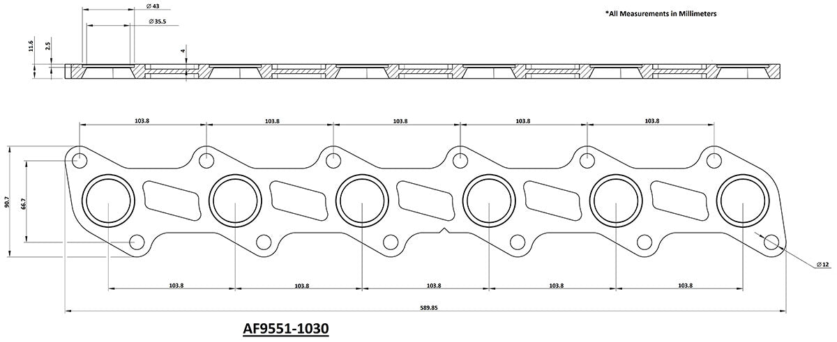 Ford XR6 BA-FG Mild Steel Header Flange Suit Barra Engines, CNC Machined & Sold Individually
