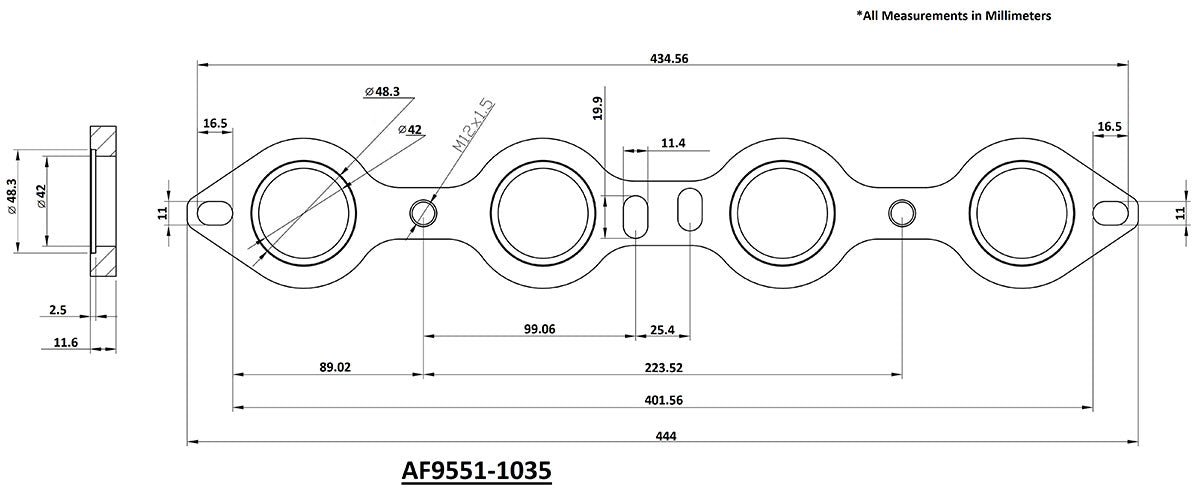 GM LS Stainless Steel Header Flange CNC Machined, Sold Individually