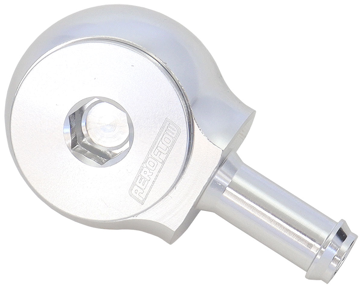 Aeroflow 90° Low Profile -10ORB to 1/2" Barb Silver Finish