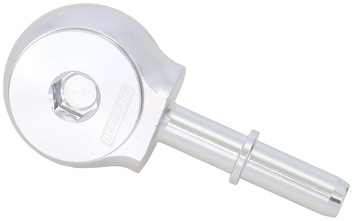 Aeroflow 90° Low Profile -8ORB to EFI Push On 3/8"Barb Silver Finish