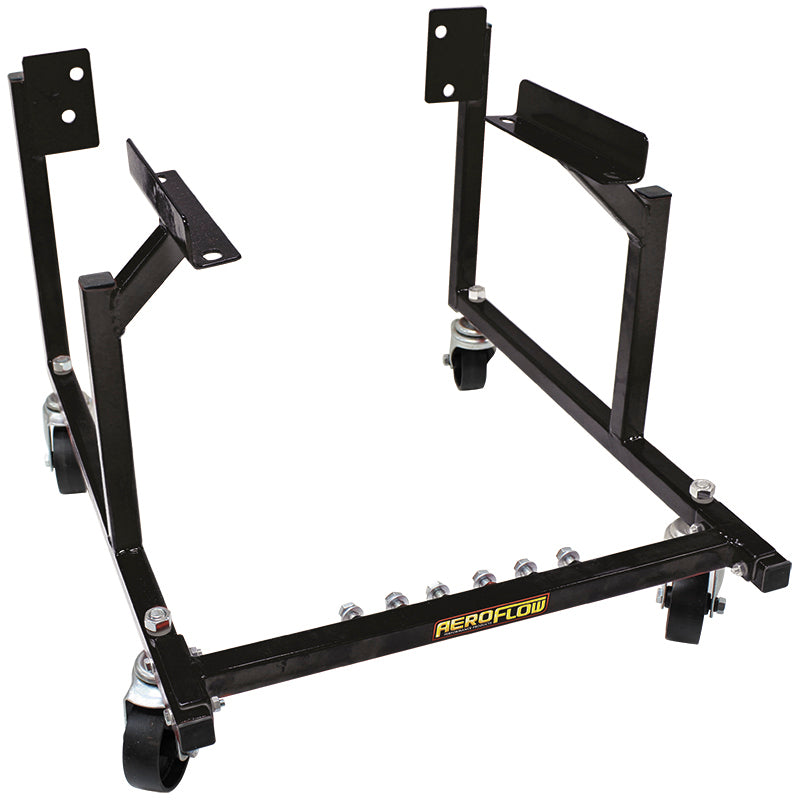 Aeroflow Ford Windsor & Cleveland Engine Cradle Fits Ford V8, solid steel wheels, black powder coated finish