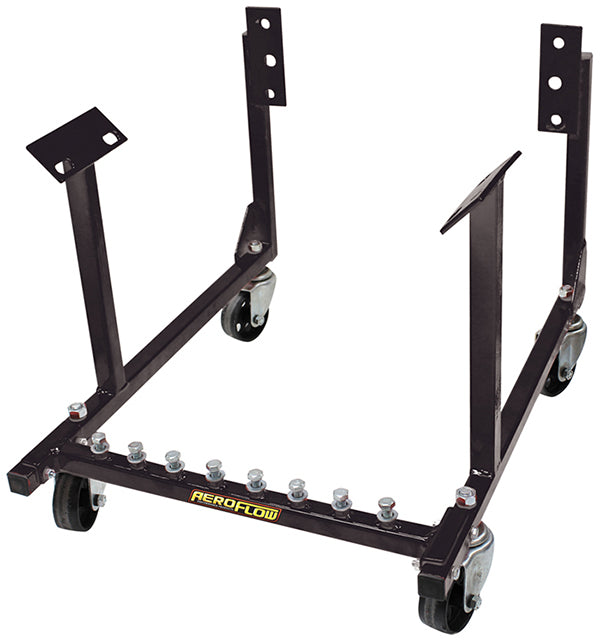 Aeroflow GM LS Series Engine Cradle Fits Holden/Chevy V8, solid steel wheels, black powder coated finish