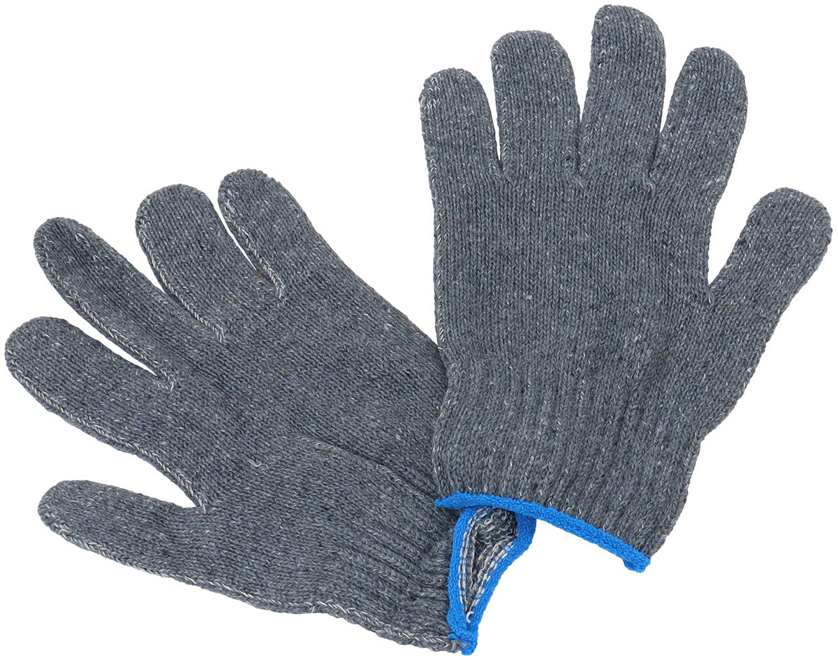 Aeroflow Multi Purpose Cotton Mechanic Gloves - Twelve Pairs Grey 55% Cotton and 45% Polyester