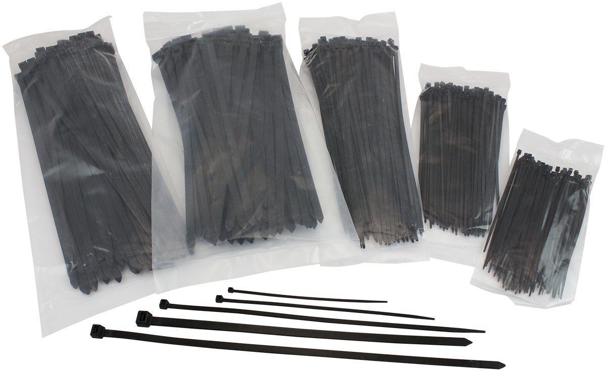 Bulk Multi Pack Standard Cable Ties - 1000 Pieces Nylon 66 Material, Black Colour