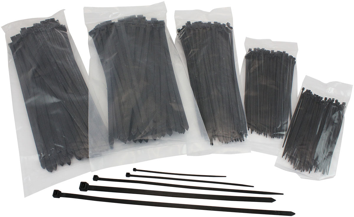 Bulk Multi Pack Standard Cable Ties - 500 Pieces Nylon 66 Material, Black Colour