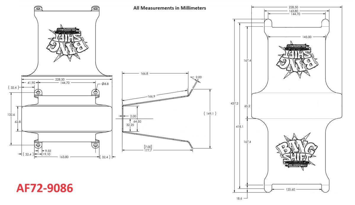 Bang Shift Floor Mount Shifter 7" Platform Raised 177mm, Black Finish