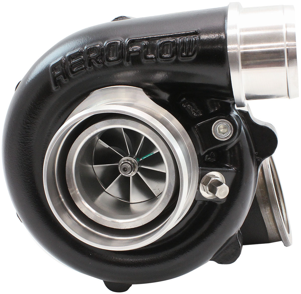 BOOSTED 4849 .72 Turbocharger 550HP, Hi Temp Black Finish   External Wastegate, V-Band Inlet & Exhaust Flanges