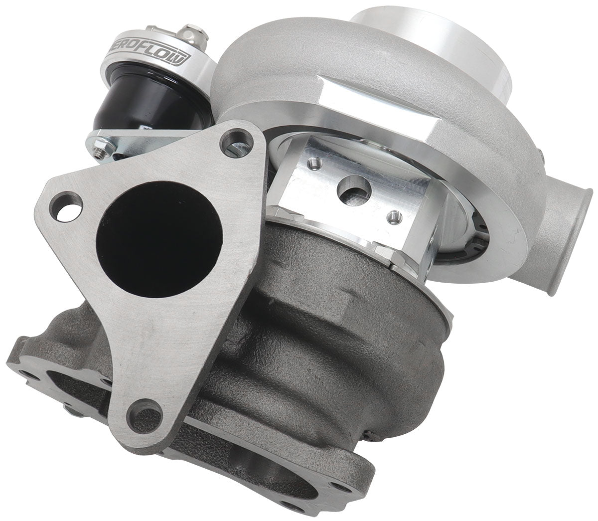 BOOSTED 5856 Subaru WRX 2002-2007 & STI 2004-2021 Bolt On Internal Wastegate Turbocharger 550HP, Natural Cast Finish   Subaru 3-Bolt Inlet Flange, Subaru 5-Bolt Exhaust Flange
