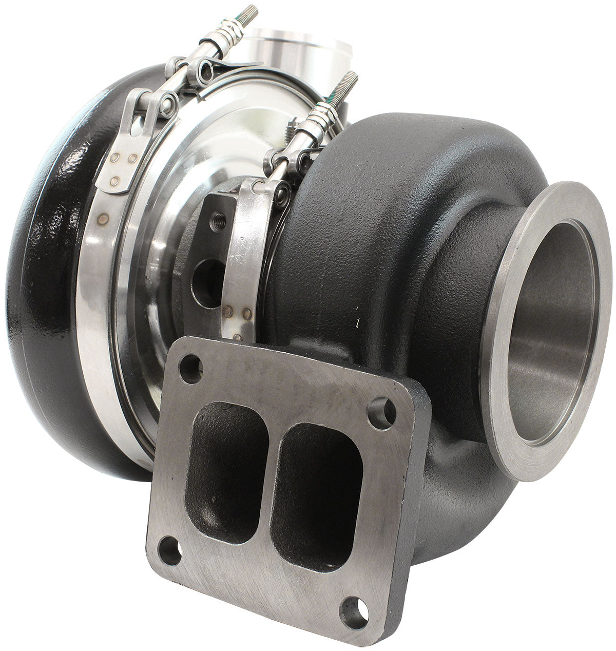 Aeroflow BOOSTED 6270 T4 0.85 Turbocharger 900HP, Black Finish  External Wastegate, T4 Inlet Flange, V-Band Exhaust Flange
