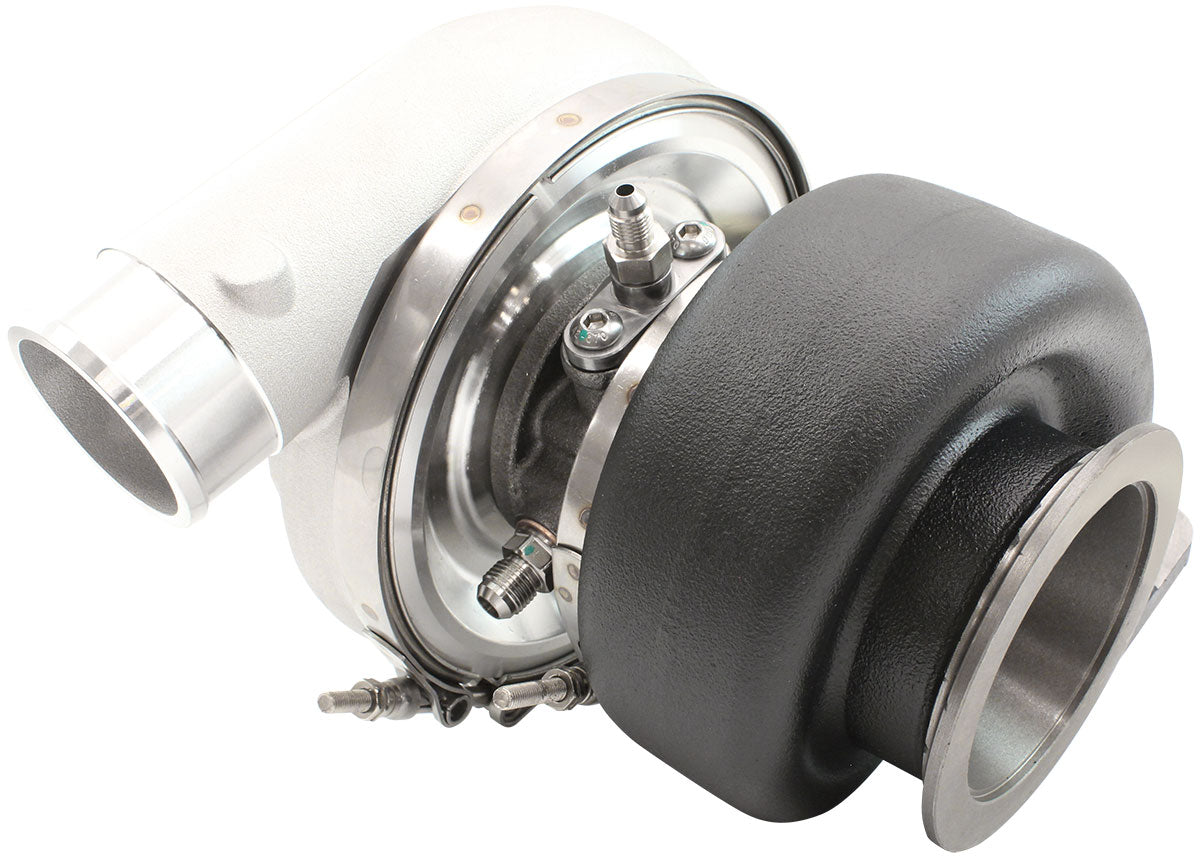 Aeroflow BOOSTED 6270 T4 0.95 Turbocharger 900HP, Natural Cast Finish  External Wastegate, T4 Inlet Flange, V-Band Exhaust Flange