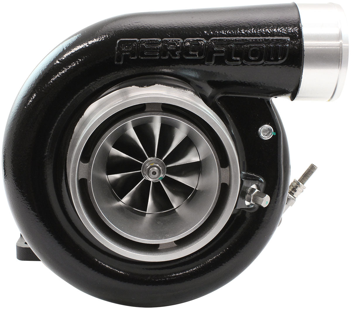 Aeroflow BOOSTED 6270 T4 0.95 Turbocharger 900HP, Black Finish  External Wastegate, T4 Inlet Flange, V-Band Exhaust Flange
